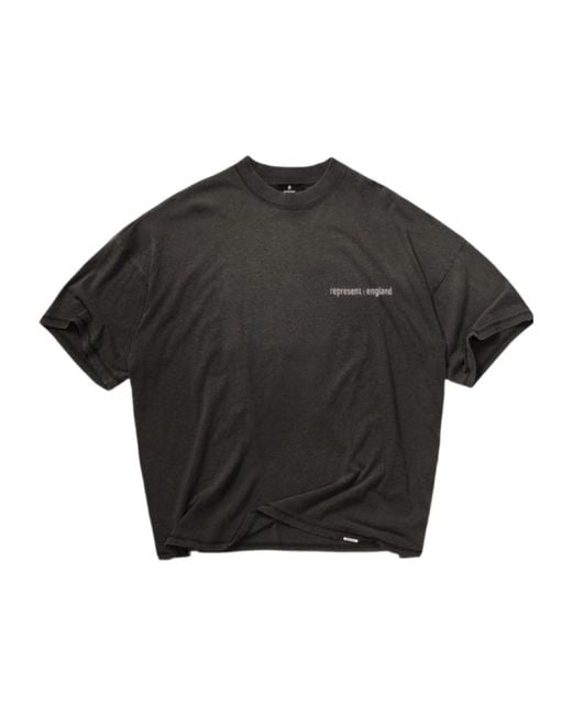 Represent Black Logo-Print Cotton T-Shirt for men