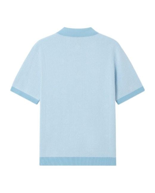 Casablanca Blue Striped Logo Polo Shirt for men