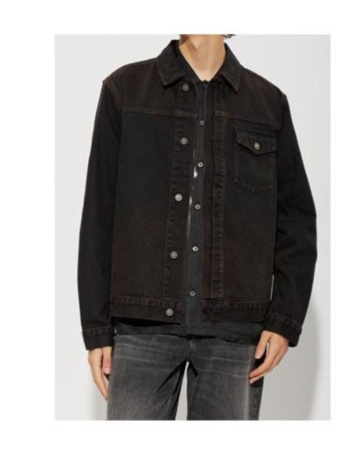 AllSaints Black Vintage Faded Denim Jacket for men