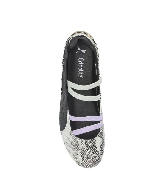 PUMA Black Round-Toe Ballet Flats