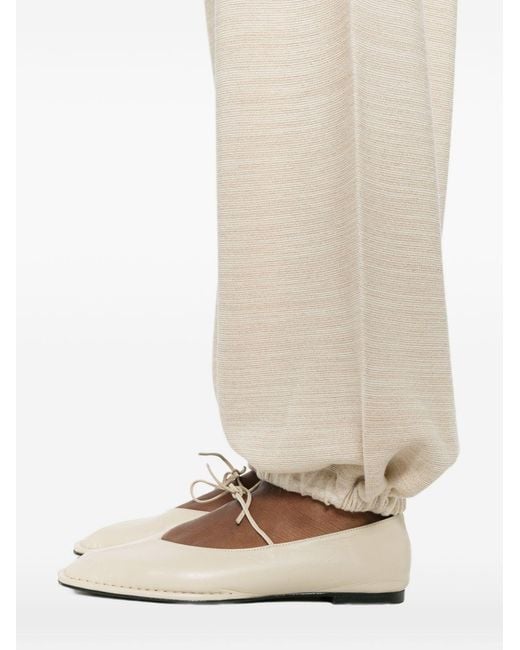 Fabiana Filippi White Wide-Leg Elasticated Cuff Trousers