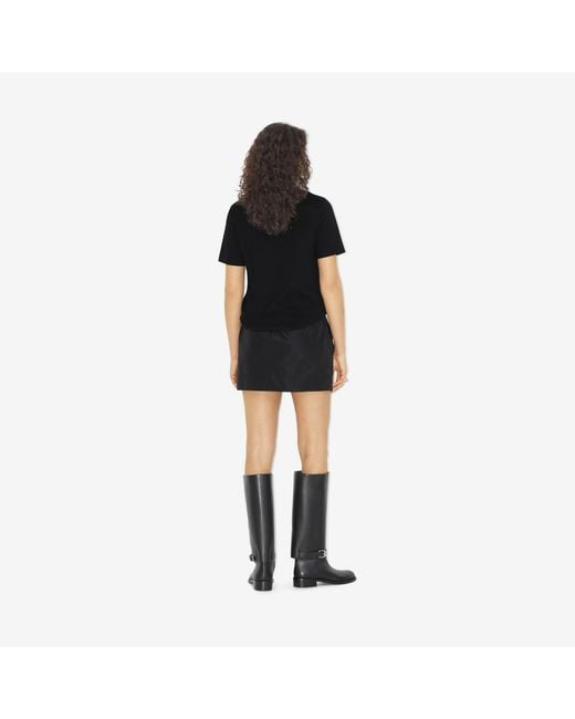 Burberry Black Logo-Print Cotton T-Shirt