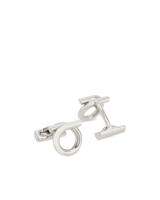 Ferragamo White Ferragamo Gancini Cufflinks for men