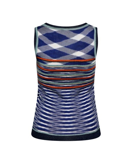 Missoni Blue Knit Tank Top
