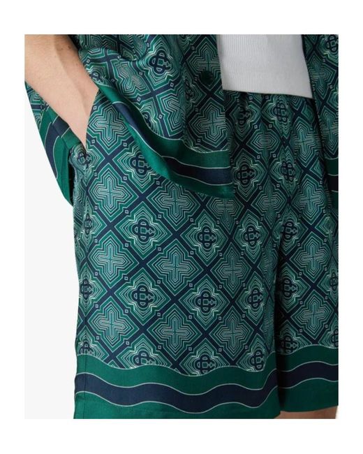 Casablanca Green Radiating Monogram Printed Shorts for men