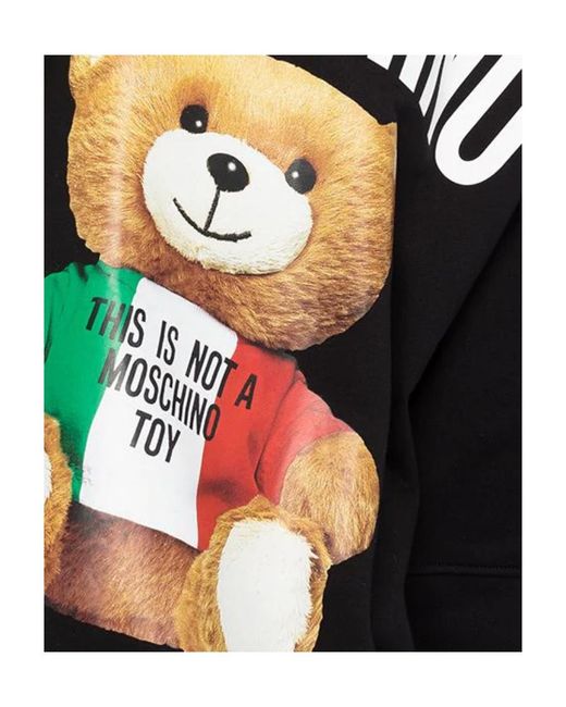 Moschino Black Teddy-Print Sweatshirt Dress