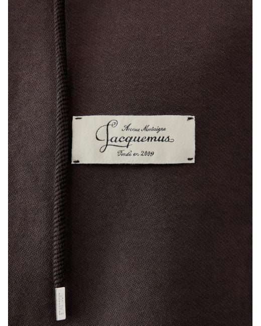 Jacquemus Brown Zip-Up Hoodie With Logo Patch for men