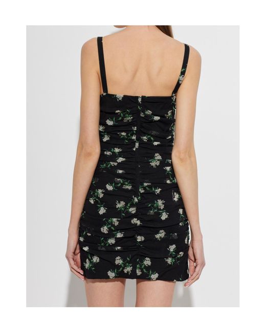 Dolce & Gabbana Black Floral Motif Mini Dress