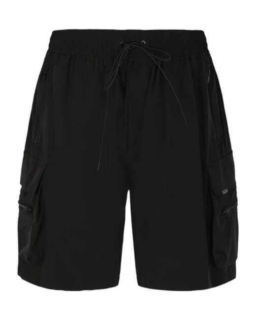 Represent Black Drawstring Bermuda Shorts for men