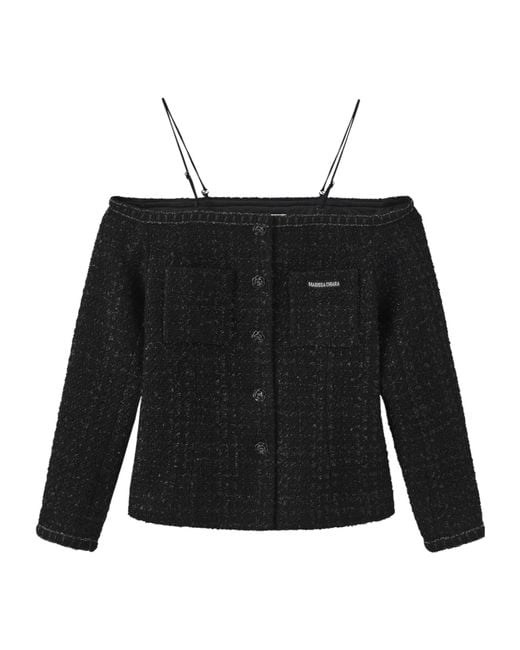 Marissa Chiara Black Off-Shoulder Casual Jacket