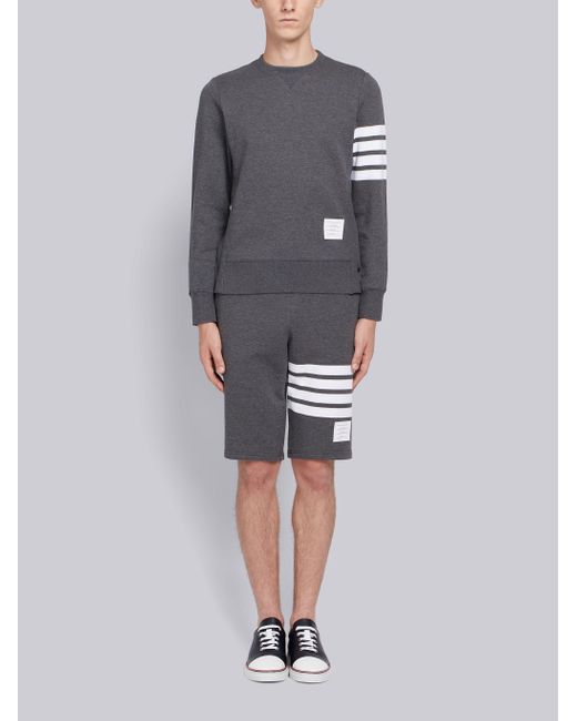 Thom Browne Black Bar Drawstring Shorts for men