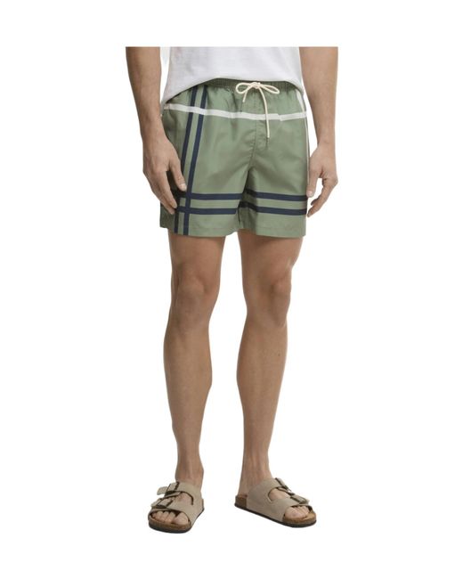 Barbour Green Logo-Print Swim Shorts for men