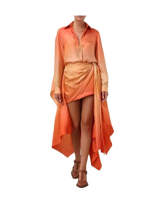 Zimmermann Orange Tranquillity Scarf Shirt