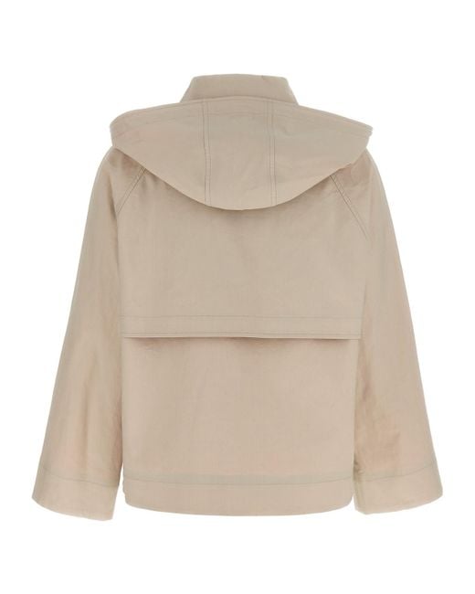 Yves Salomon Natural Hooded Utility Coat