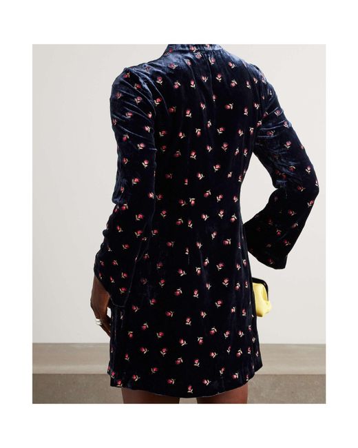 Rixo Blue Long Sleeve Dress
