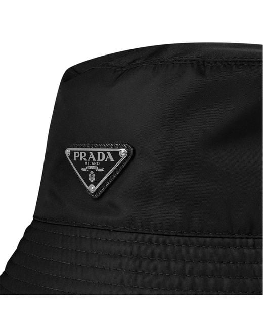 Prada Black Nylon Bucket Hat for men
