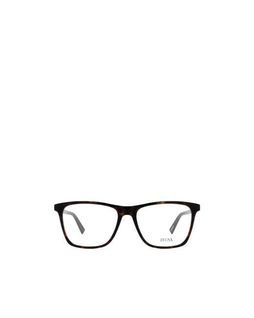 Zegna Metallic Square Frame Glasses for men