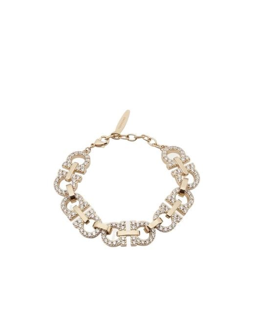 Ferragamo Metallic Gancini Crystal-Embellished Bracelet