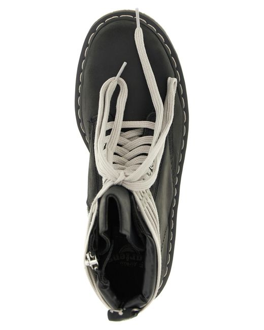 Rick Owens Black X Dr. Martens Quad Sole Steel Toe Lace-Up Boots