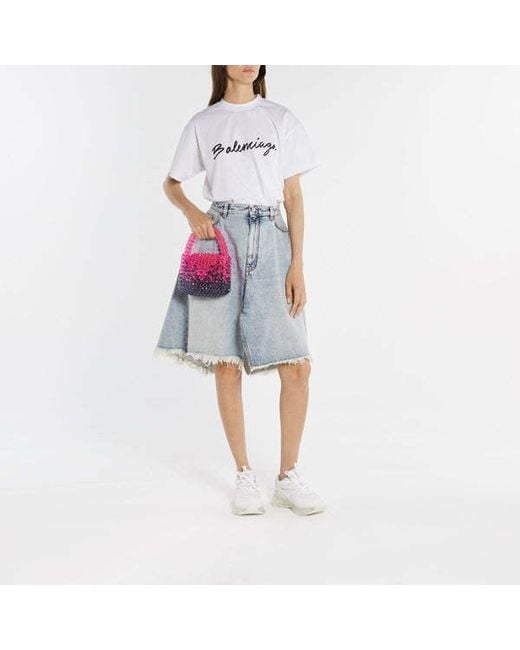 Germanier Pink Bead-Embellished Top Handle Bag