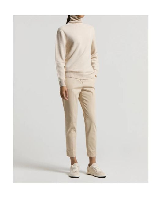 Peserico Natural Ruffled Fabric Trousers