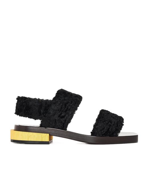 Gucci Black Solid Color Heeled Sandals