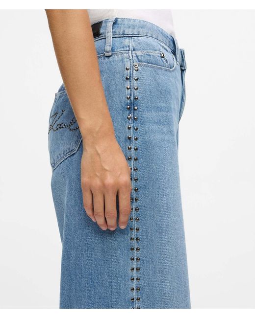 Karl Lagerfeld Blue Studded-Signature Jeans