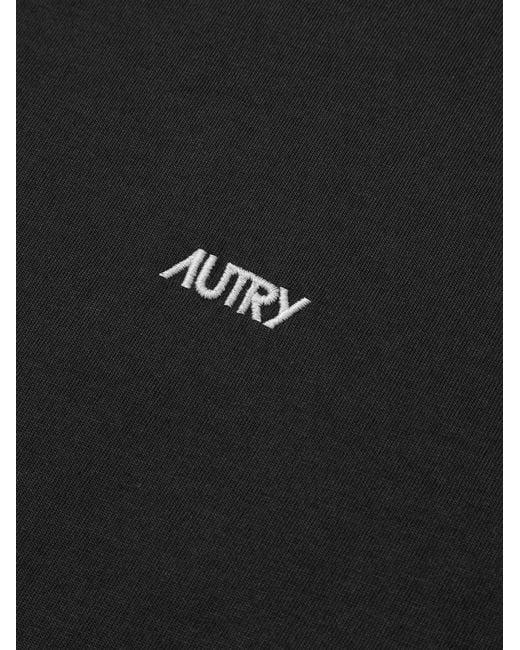 Autry Black Logo-Print Short-Sleeved T-Shirt for men
