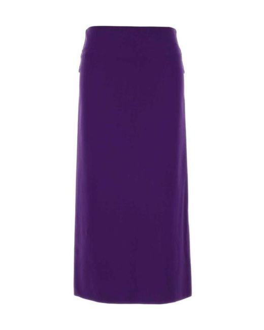 Jil Sander Purple Back-Slit Midi Skirt