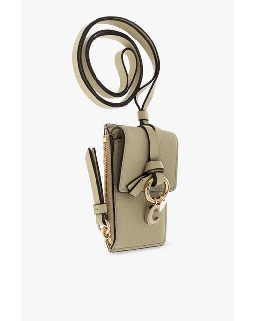 Chloé Metallic Alphabet-Strap Card Holder