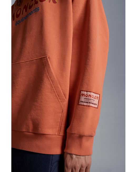 Moncler Orange Logo Hoodie for men