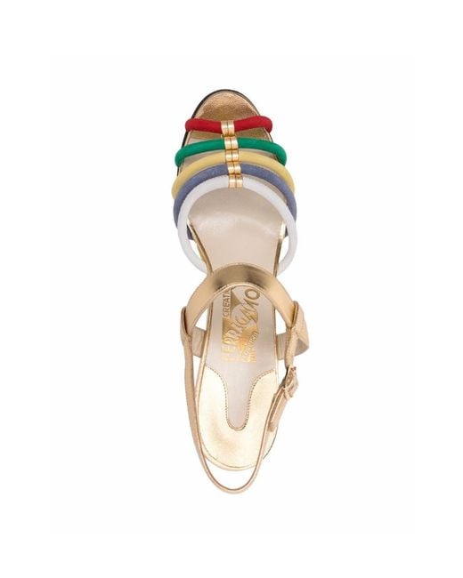 Ferragamo Blue Laila Colourblock Strap Sandals
