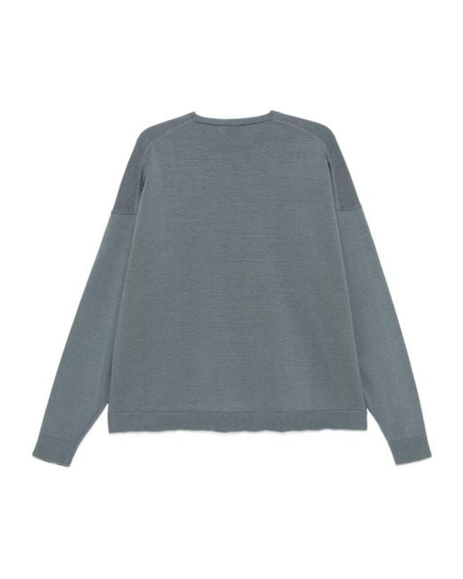 Alysi Gray Cotton Crewneck Sweater