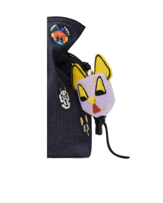 Loewe Metallic Louis Wain Cat-Motif Felt Bag Charm