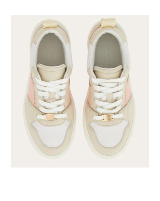 Ferragamo White Logo Lacing Skateboard Sneakers