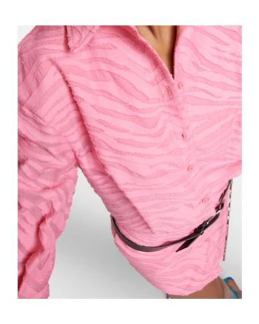 The Attico Pink Silvye Zebra-Print Fil Coupe Minidress