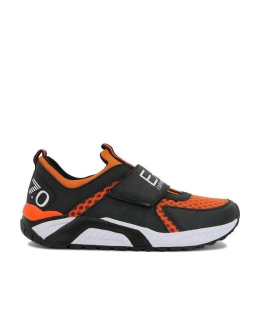 EA7 Black Logo Round-Headed Casual Sports Shoes for men