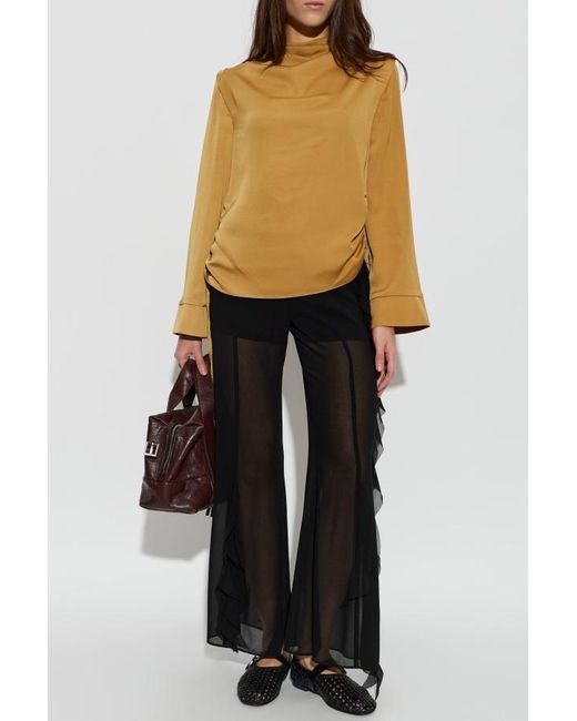AllSaints Black High-Waisted Casual Trousers