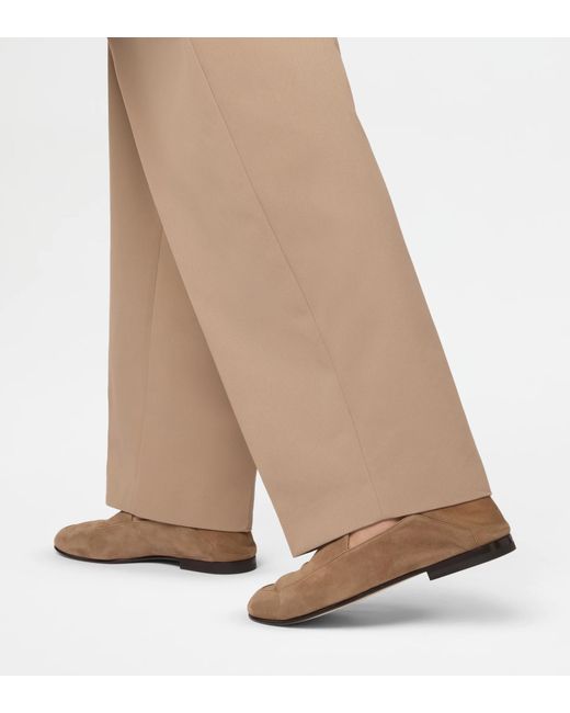 Tod's Brown Round-Toe Loafers