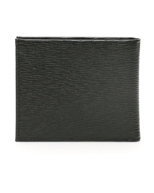 Ferragamo Black Ferragamo Gancini Logo Plaque Bi-Fold Wallet for men