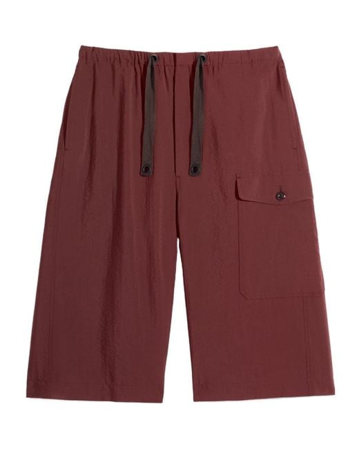 Lemaire Red Cargo Easy Shorts for men