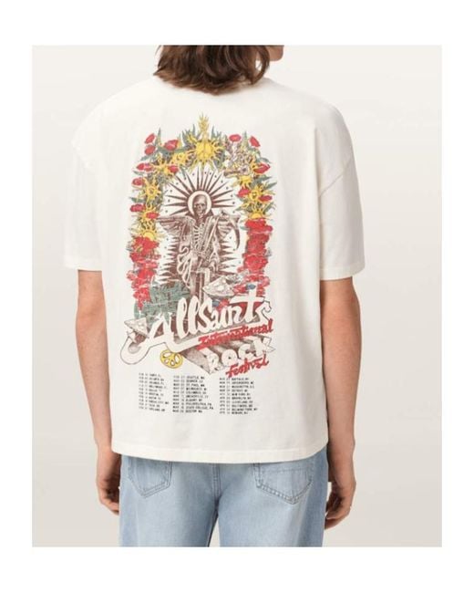 AllSaints White Roque Graphic-Print T-Shirt for men