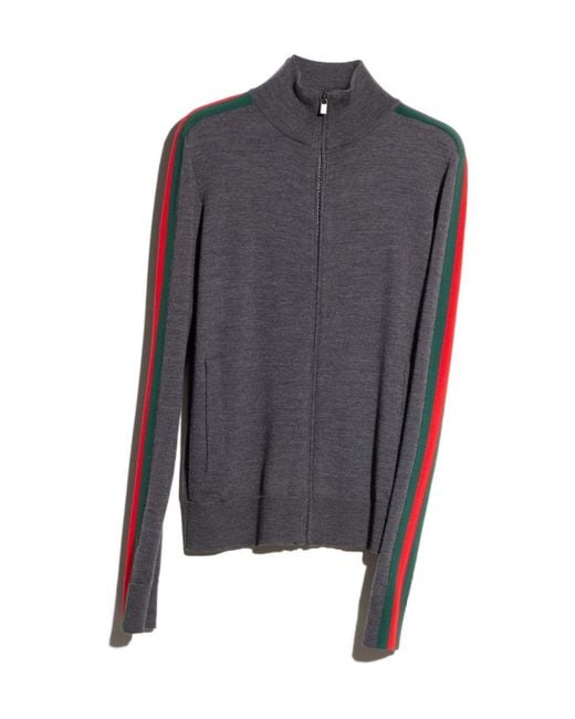 Gucci Gray Web Zip Jacket