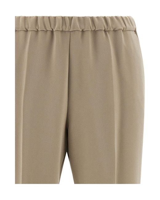 Alberto Biani Natural Elasticated Pleat Trousers