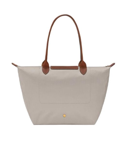 Longchamp White Le Pliage Large Shoulder Bag