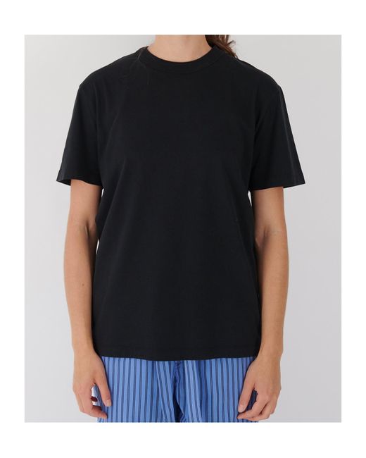 Tekla Black Organic Cotton Short-Sleeved T-Shirt for men