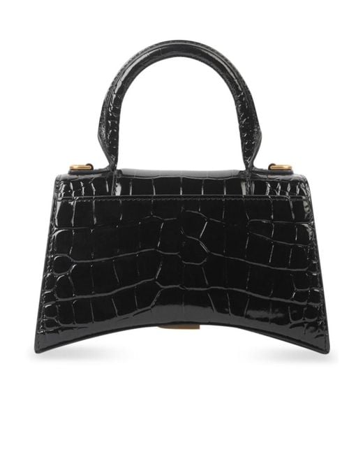 Balenciaga Black Hourglass Xs Top Handle Bag