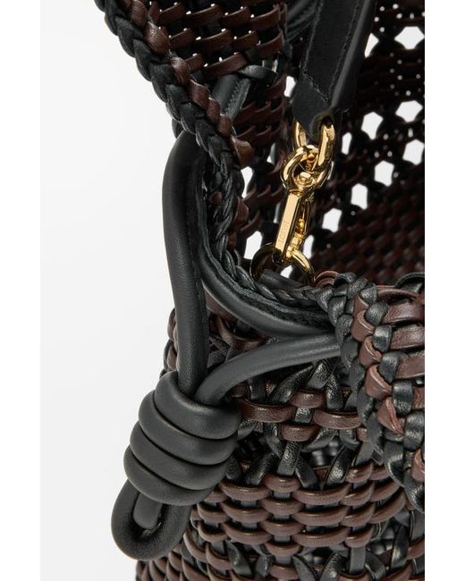 Loewe Black Leather Woven Flamenco Clutch Bag