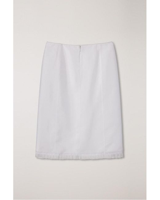 DUNST White H Line Midi Skirt