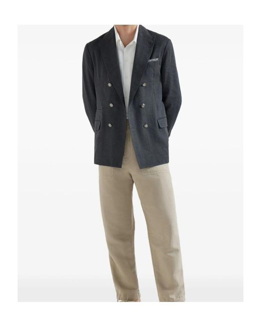 Brunello Cucinelli White Linen Shirt for men